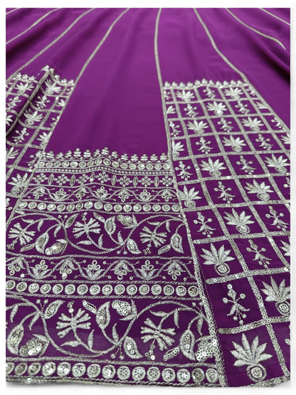 Purple heavy work designer wedding lehenga choli