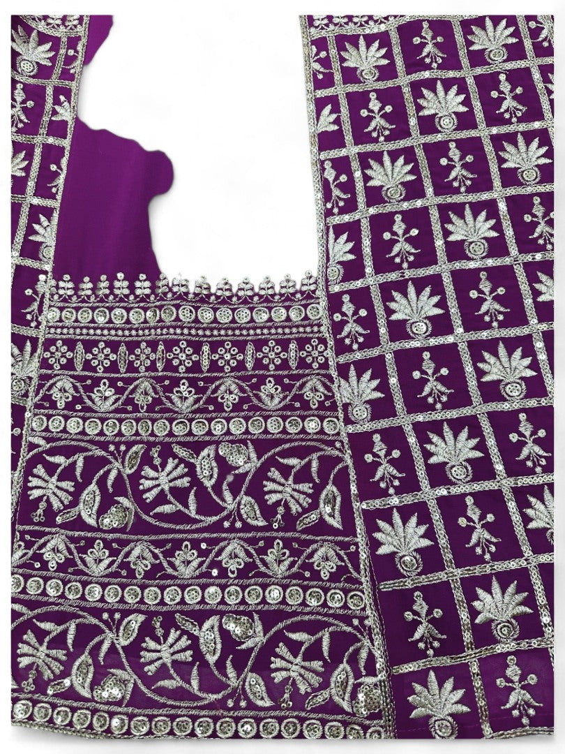 Purple heavy work designer wedding lehenga choli