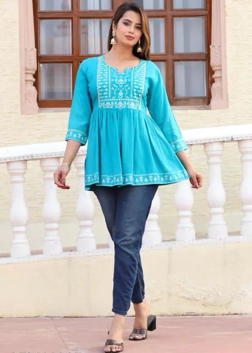 Rama cotton printed short kurti