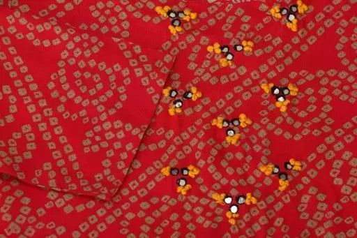 Red bandhni printed kurti