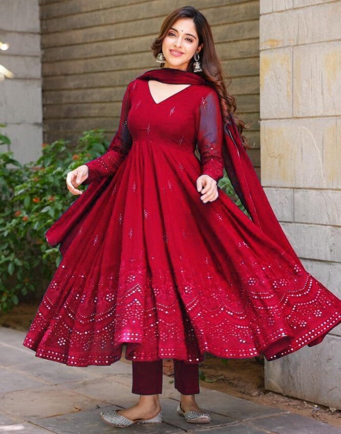 Party wear anarkali suit designs hotsell