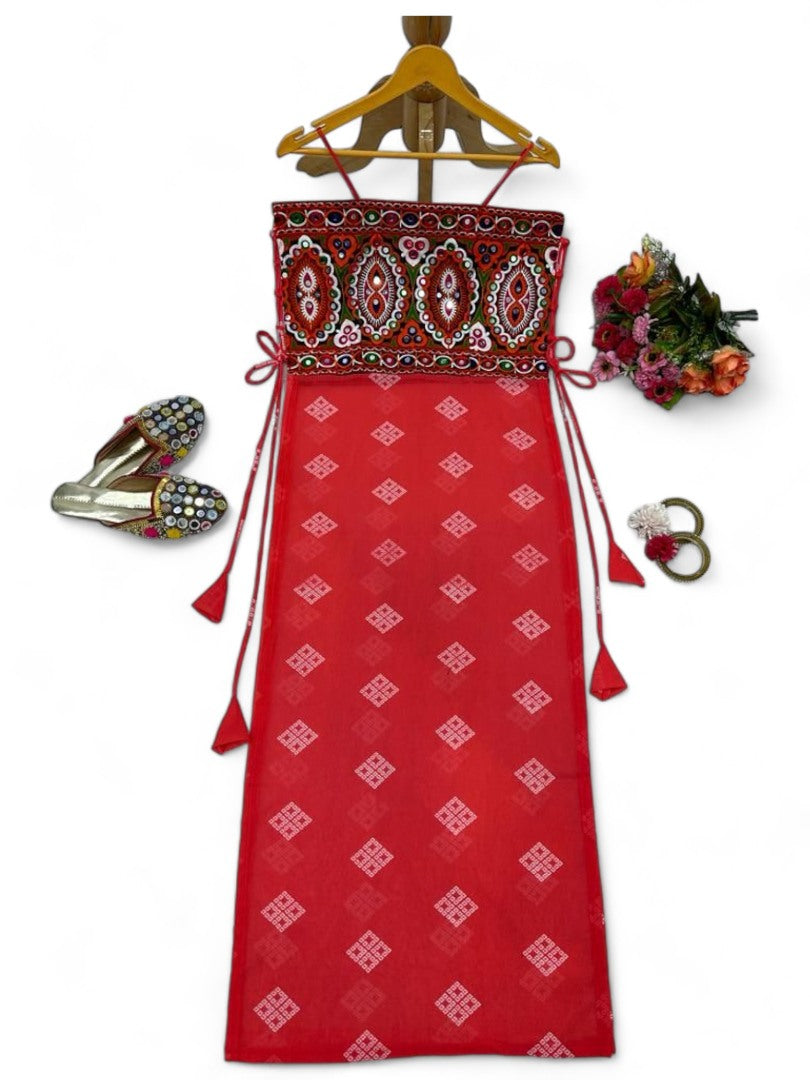 Red stylish indowestern fancy kurti