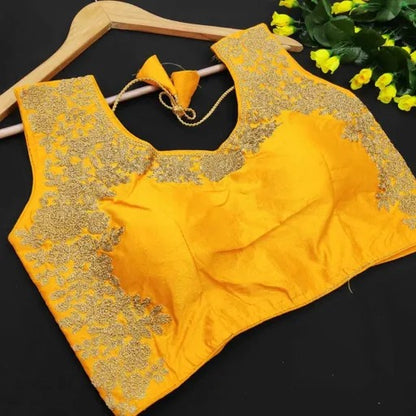 Silk embroidered work blouse