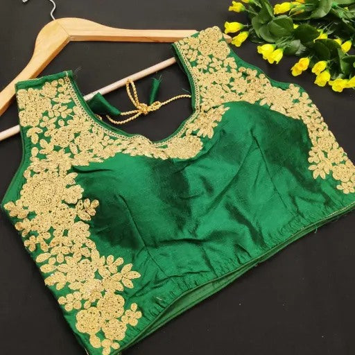 Silk embroidered work blouse