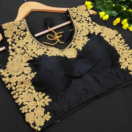 Silk embroidered work blouse