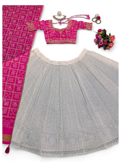 White heavy work wedding lehenga choli