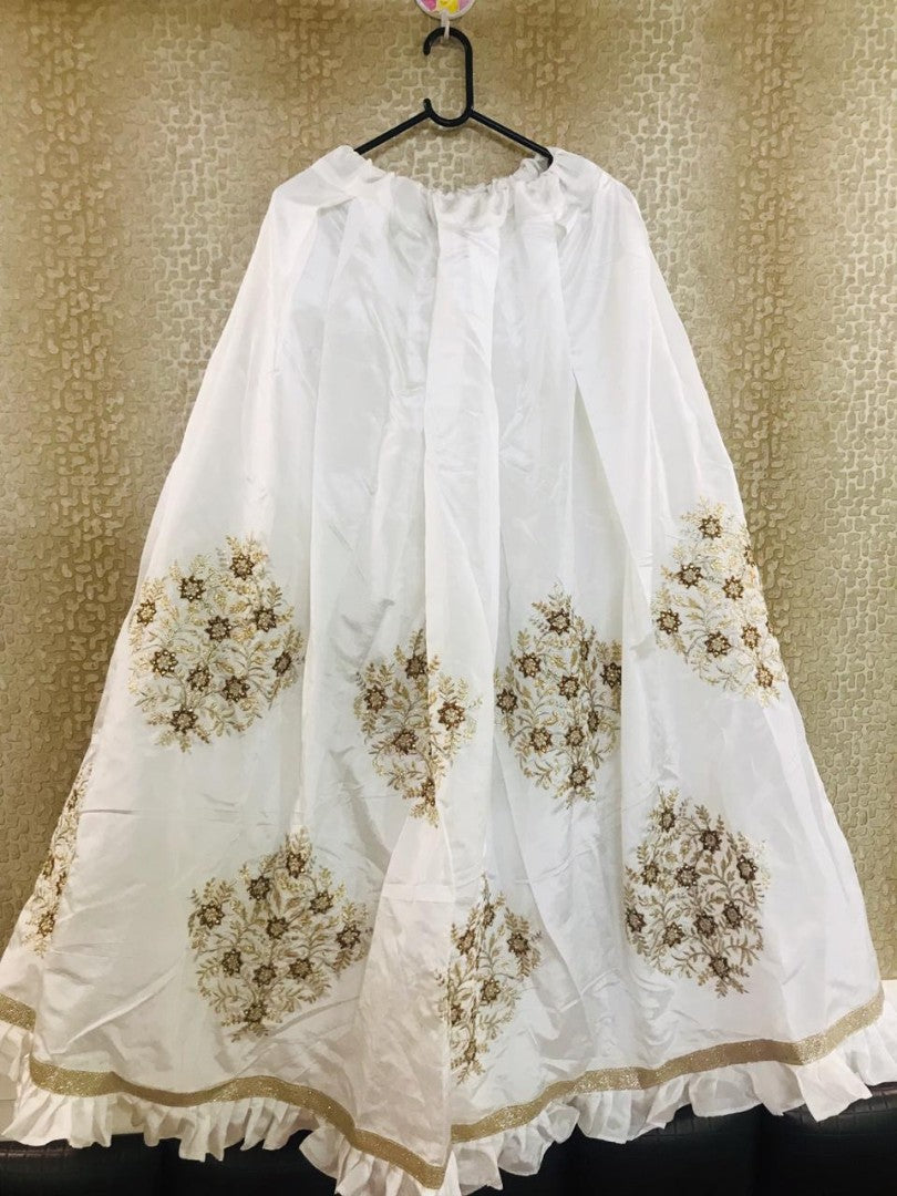 white tapeta silk beautiful ceremonial lehenga choli