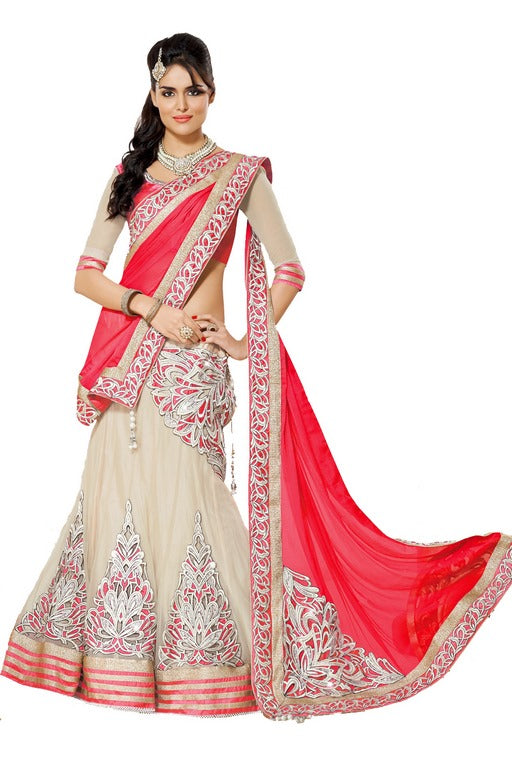 Women's Net semi-Stitched Lahenga choli