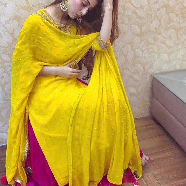 yellow georgette plazzo suit