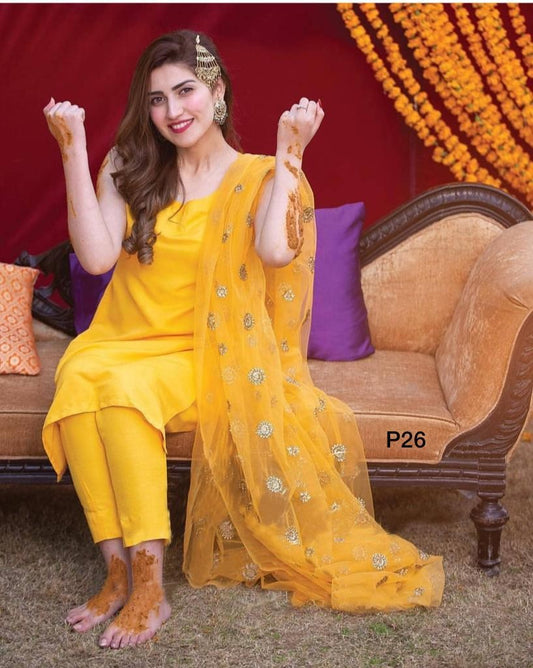 yellow indo cotton chudidar salwar suit