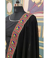 Black cotton bandhani printed patiala salwar suit