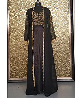 Black designer embroidered indowestern plazzo suit with shrug