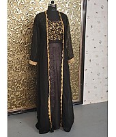 Black designer embroidered indowestern plazzo suit with shrug