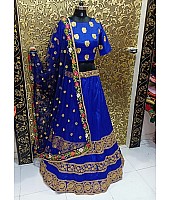 Blue tapeta silk embroidered wedding lehenga