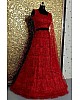 Red organza heavy embroidered designer wedding lehenga choli
