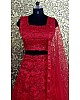 Red organza heavy embroidered designer wedding lehenga choli