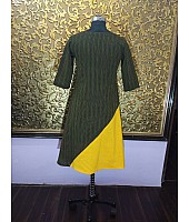 black and yellow khadi cotton casual kurti
