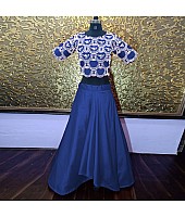 shradhdha kapoor blue tapeta silk bollywood style partywear lehenga