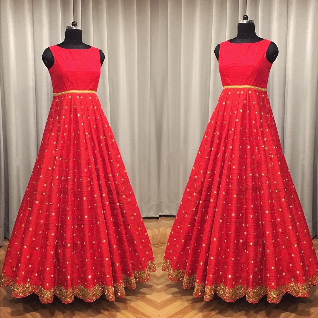 Buy Tomato Red Festive Mughal Gown Online  W for Woman