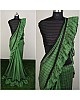 Green vichitra silk chex print saree with ruffle border