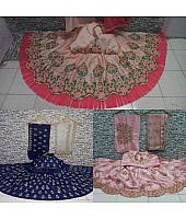 baby pink malai satin embroidered wedding lehenga