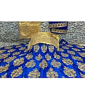 Blue malai satin heavy embroidered designer wedding lehenga