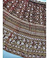 designer Maroon heavy embroidered Bridal lehenga