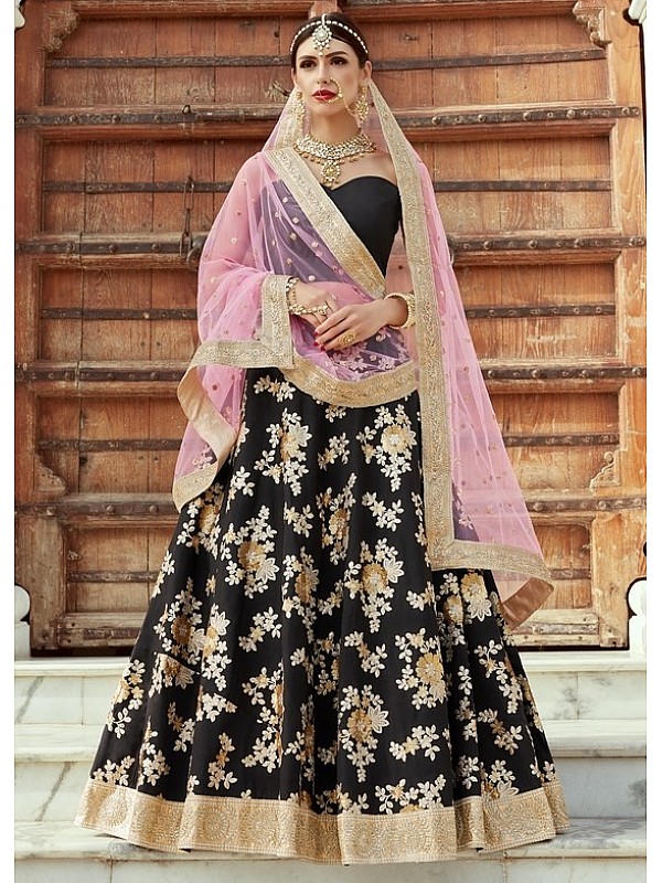 Aggregate more than 84 black and pink lehenga best - POPPY