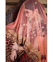 Maroon pure velvet designer heavy embroidered bridal lehenga
