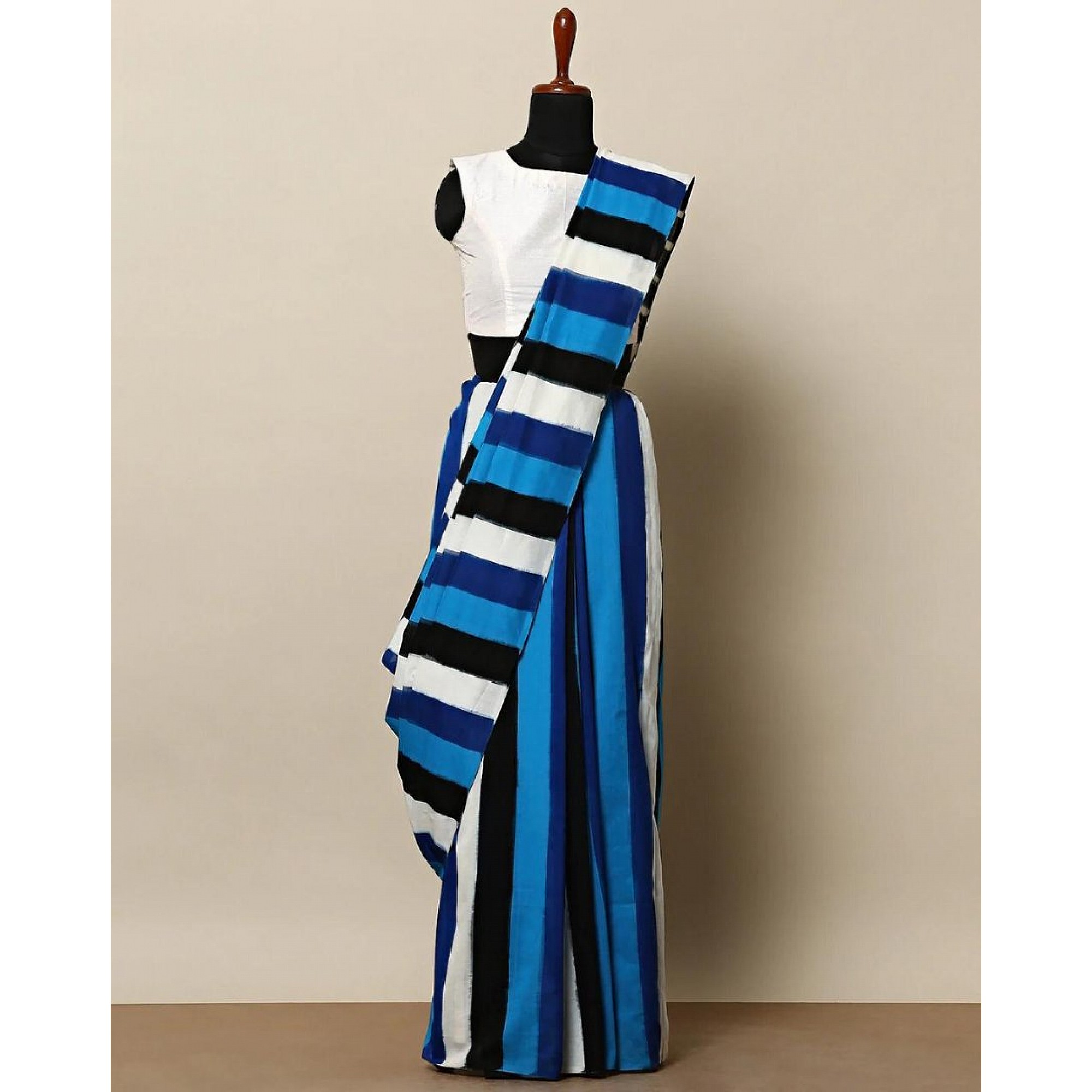 Saree : Multicolor strip paper silk saree - Fashiondeal.in