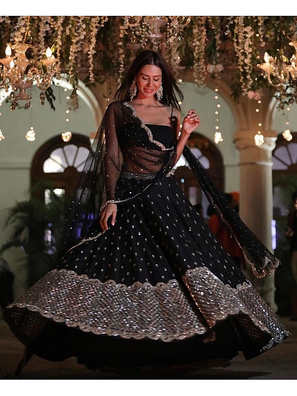 Buy Black Guest of Wedding Wear Lehenga Choli Online for Women in USA-sgquangbinhtourist.com.vn