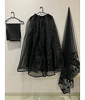 Black organza gorgeous partywear lehenga choli with embroidery dupatta
