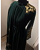 Dark green georgette embroidery work indowestern gown