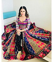 Multi colored banglori satin digital printed salwar suit