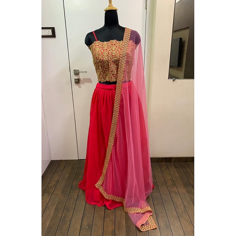 Lehenga Choli : Red georgette beautiful embroidered partywear ...