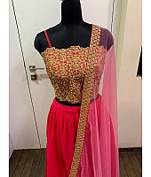Red georgette beautiful embroidered partywear lehenga choli