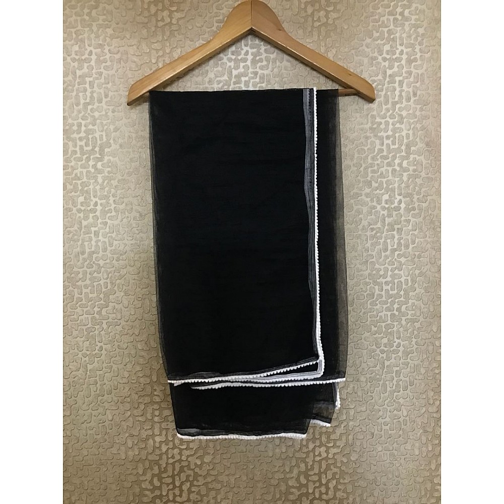 Black tapeta silk plazzo salwar suit