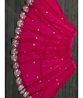 Pink georgette embroidered partywear lehenga