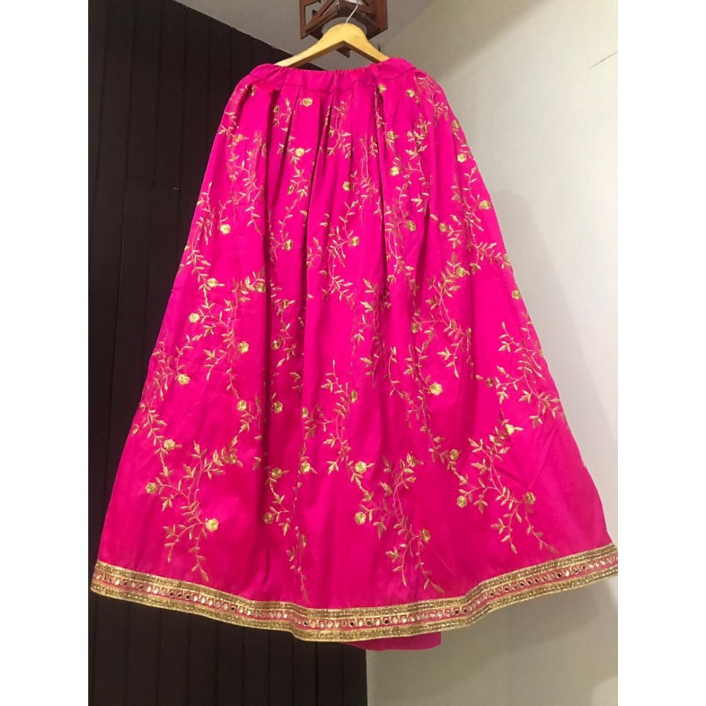pink soft tapeta silk embroidered wedding lehenga