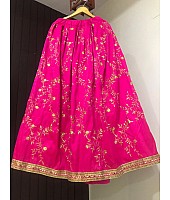 pink soft tapeta silk embroidered wedding lehenga