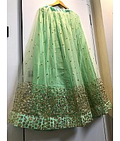 Pista green sequence and thread worked beautiful ceremonial lehenga
