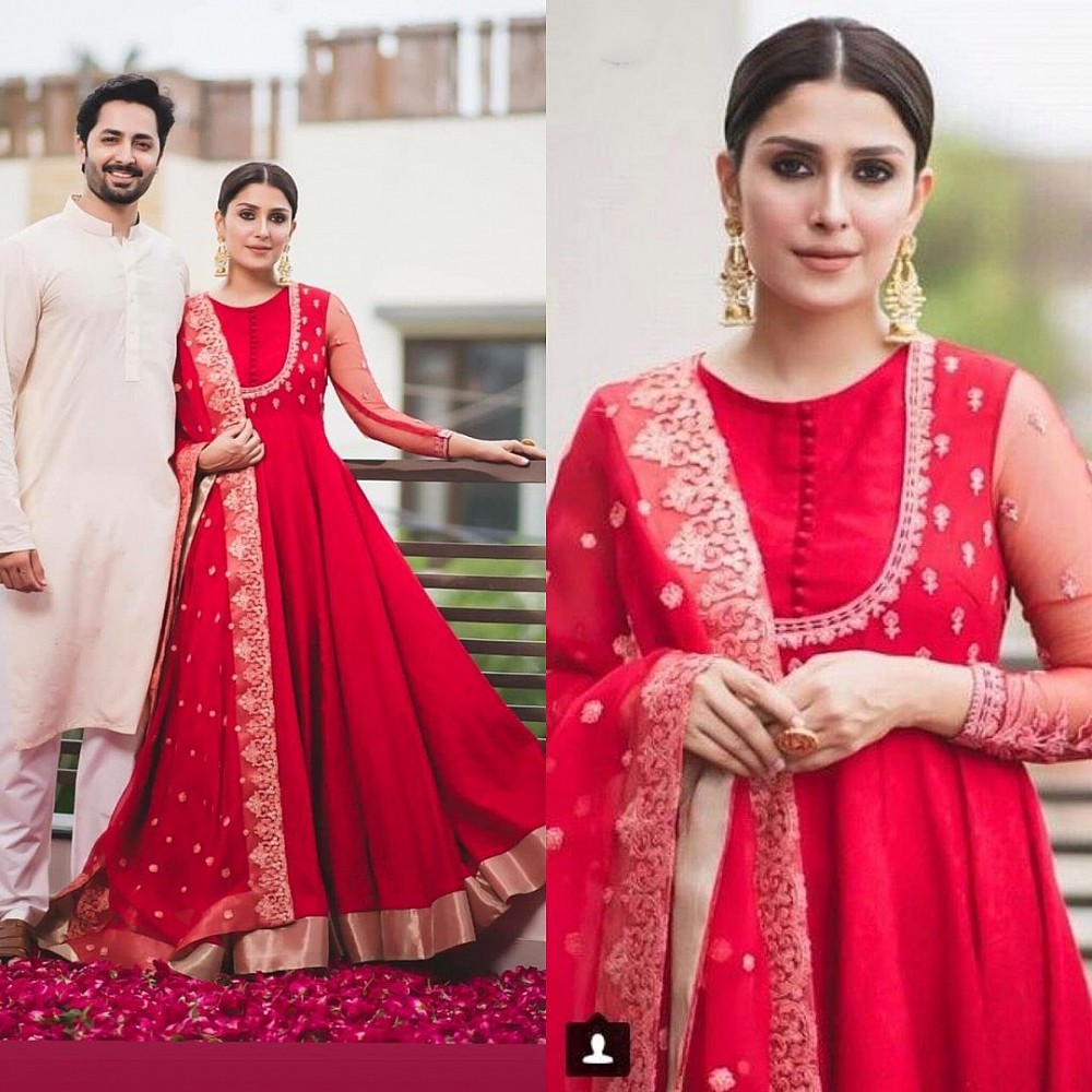 Anarkali Suits : Red tapeta silk beautiful partywear anarkali ...