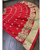 Lehenga Choli : red tapeta silk designer embroidered ceremonial ...