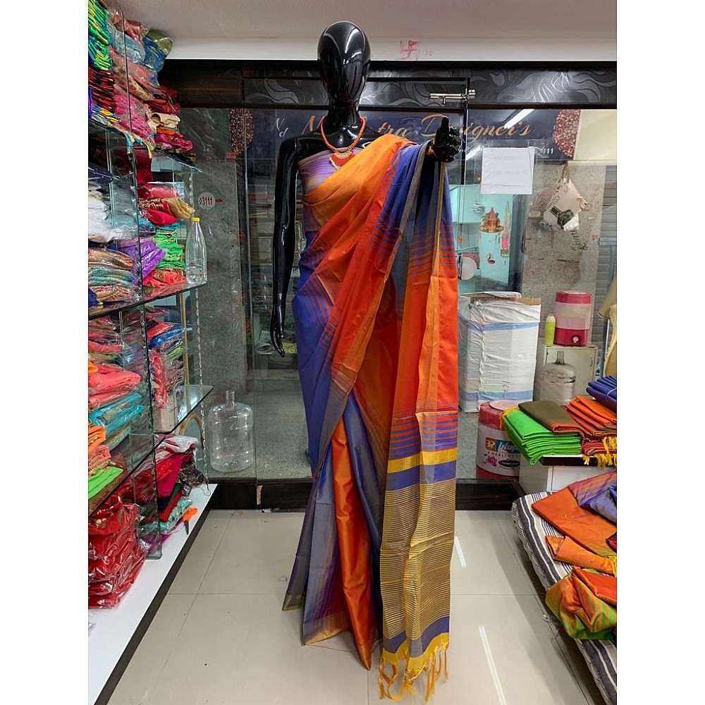multicolor soft silk saree