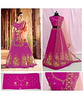 Multicolor velvet heavy embroidered wedding lehenga with can can net