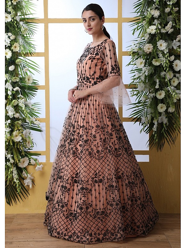 Net Green Gowns for Indian Wedding Reception | Net Gown in Green-hancorp34.com.vn