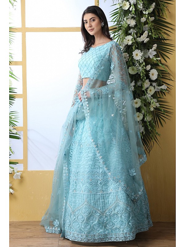 Most Stunning & Trending Blue Bridal Lehengas Spotted On Brides