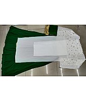Green georgette lehenga with white long top lehenga suit