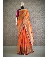 Cotton silk embroidered saree
