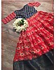 Red Soft cotton weaving design printed gown